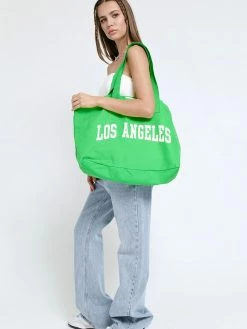 Beige Botany Los Angeles Green Tote NEW ARRIVALS