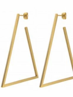 Sahira ACCESSORIES Geo Triangle Hoop Earrings