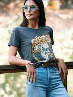 CHASER Elton John Bella Jersey Everybody Tee Tops