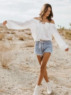 Elan Embroidered Lace Ruffle Top