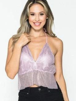 Lydia Tops Liza Pink Rhinestone Top