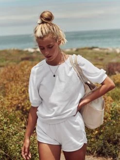 ZSupply Gianna White Terry Tee Tops