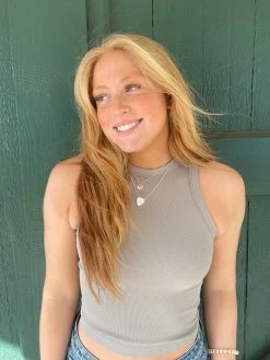 Dynamic Reece Heather Grey Highneck Top Tops