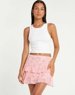 Motel Camila Pink Skirt Bottoms