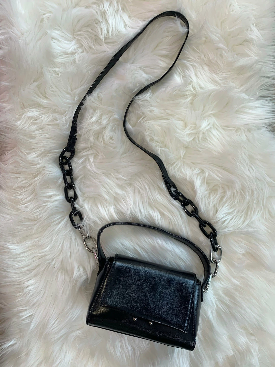 House Of Want How We Are Chic Top Handle Black Sheen Bag ACCESSORIES 3 House Of Want How We Are Chic Top Handle Black Sheen Bag ACCESSORIES