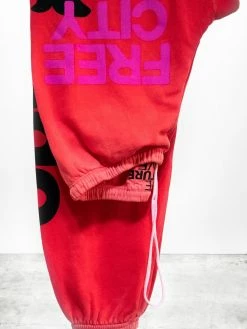 Free City FREECITY LETSGO OG SUPERVINTAGE Hotred Rabbit Sweatpant Bottoms