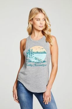 CHASER Lake Arrowhead Triblend Basic Muscle Tank Tops