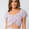 Olivaceous Dahlia Gauze Hermosa Crop Top