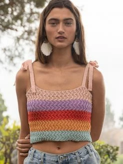 POL Clothing Juniper Crochet Top Tops