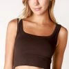 Nikibiki Tops Lena Chevron Ribbed Chocolate Crop Top 2 Nikibiki Tops Lena Chevron Ribbed Chocolate Crop Top