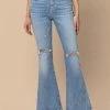 Hidden Jeans Bottoms Happi MR Distressed Knee Flare Jean
