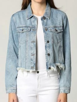 Hidden Jeans Indy Medium Wash Classic Cropped Denim Jacket