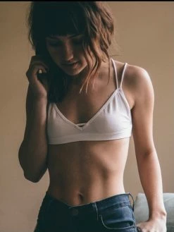 Leto Accessories Double Cross Strappy Back White Bralette Tops