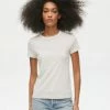 Michael Stars Tops Lexy Ecru Rib Crew Neck Tee
