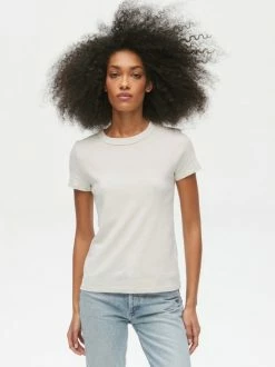Michael Stars Tops Lexy Ecru Rib Crew Neck Tee
