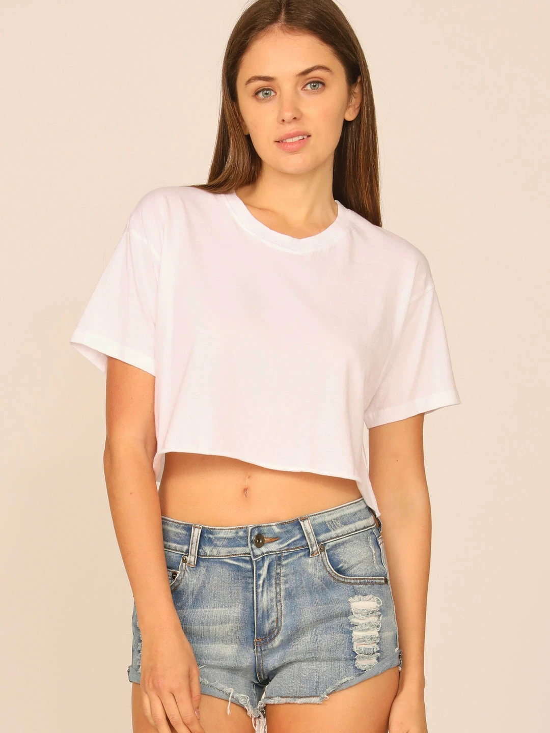 Vintage Havana Garment Dye White Boxy Crop Top 3 Vintage Havana Garment Dye White Boxy Crop Top