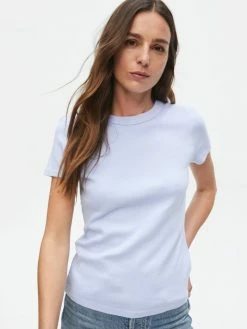 Michael Stars Lexy Periwinkle Rib Crew Neck Tee Tops