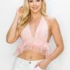 The Vintage Shop Carrie Pink Tulle Halter Top