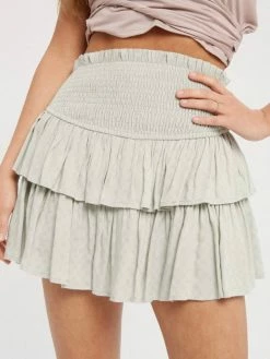 Miou Muse Bottoms Calliope Textured Sage Skort