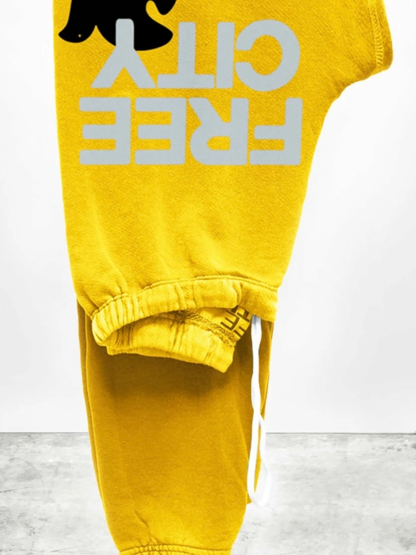 Free City FREECITYLARGE Artyard Yellow Sweatpant Bottoms 3 Free City FREECITYLARGE Artyard Yellow Sweatpant Bottoms