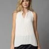 Lola & Sophie Pleated Eggshell Halter Top 1 Lola & Sophie Pleated Eggshell Halter Top