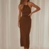 Peppermayo Avoca Halter Chocolate Brown Maxi Dress 2 Peppermayo Avoca Halter Chocolate Brown Maxi Dress