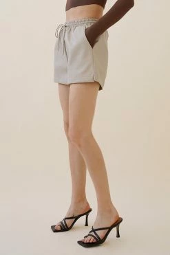 Beige Botany Bottoms Darian Faux Leather Short