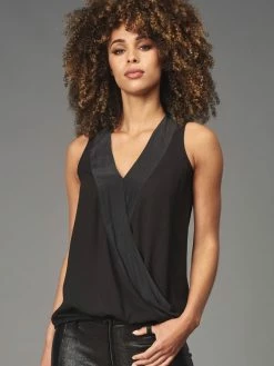 Lola & Sophie Black Satin Band Surplus Top
