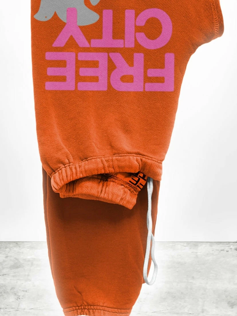 Free City FREECITYLARGE Juicy Orange Sweatpant Bottoms 3 Free City FREECITYLARGE Juicy Orange Sweatpant Bottoms