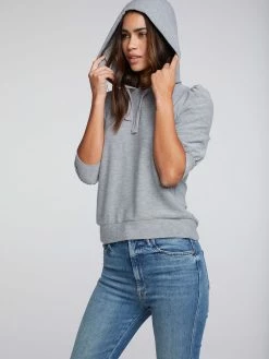 CHASER Rpet Cozy Knit Grey Hoodie Tops 8 CHASER Rpet Cozy Knit Grey Hoodie Tops