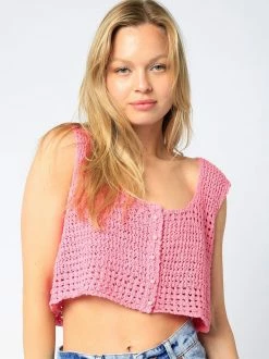 Olivaceous Sweet Thing Pink Sweater Knit Top