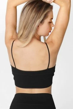 Nikibiki Ribbed Black Triangle Bra