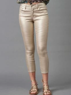 Lola & Sophie Bottoms Gold Denim Pant