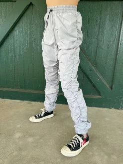 C Jes Anessa Grey Ruched Pant Bottoms