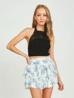 Vintage Havana Tops Black Crochet Halter Top 7 Vintage Havana Tops Black Crochet Halter Top