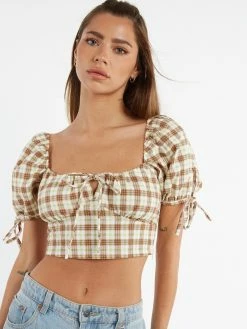 Motel Auri Check Top Tops