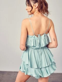 Mustard Seed Livie Mint Romper Rompers & Jumpsuits