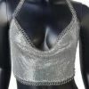Lunachick Bello Silver Metallic Halter Top Tops