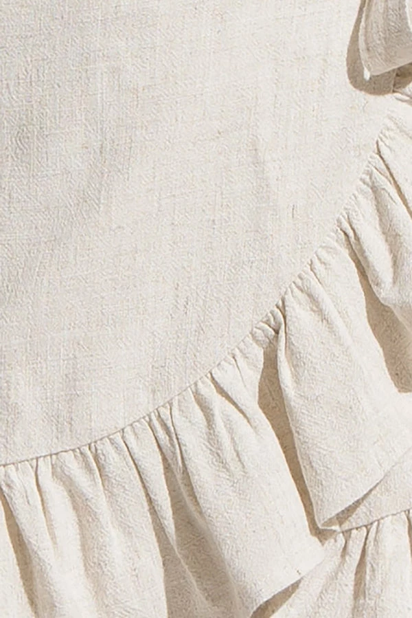 ILLA ILLA Myka Off White Linen Mini Skort Bottoms 7 ILLA ILLA Myka Off White Linen Mini Skort Bottoms