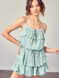 Mustard Seed Livie Mint Romper Rompers & Jumpsuits