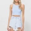 Vervet Sasha HR Distressed Mom Denim Short 1 Vervet Sasha HR Distressed Mom Denim Short