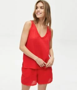 Michael Stars Tops Tammy Gauze Salsa Tank