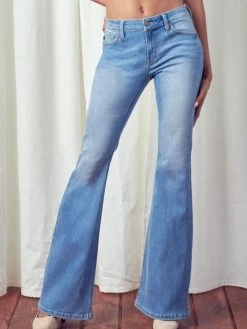 Kancan Ashley Mid Rise Light Wash Flare Jean