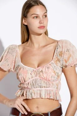 Sky To Moon Tops Coral Reve Crop Top