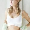 Nikibiki Ribbed White Crossover Bra Tops 2 Nikibiki Ribbed White Crossover Bra Tops