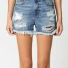 Hidden Jeans Finn 1 HR Distressed Frayed Denim Short