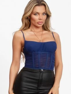 Tic Toc Zorta Deep Blue Crop Top Tops