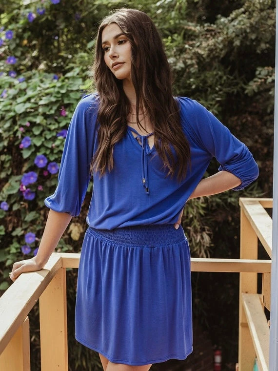 Veronica M. Royal Cupro Smocked Dress 3 Veronica M. Royal Cupro Smocked Dress