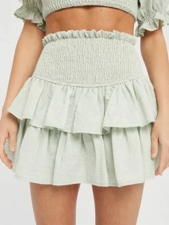 Miou Muse Bottoms Calliope Grid Mint Skort