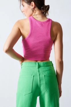 Signature 8 Delia Rib Racer Back Pink Crop Top 7 Signature 8 Delia Rib Racer Back Pink Crop Top